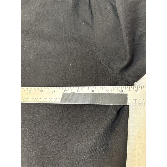 Black Faux Fur Trim Silk Blend Cardigan XL Y2K Mob Wife Witchy Goth Spense - Picture 13 of 16